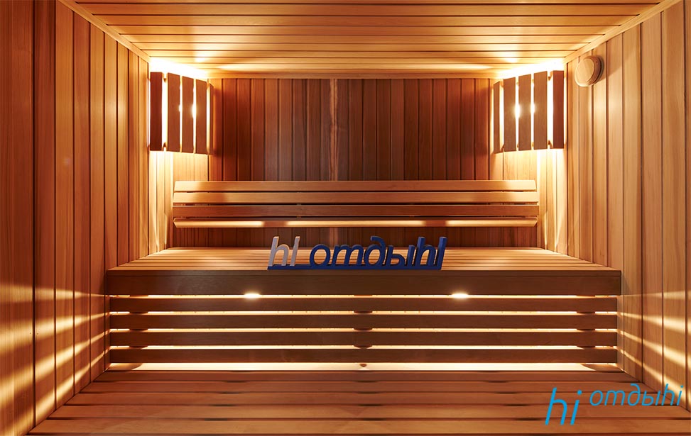 сауна из канадского кедра с гималайской солью